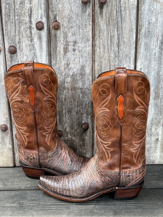 Lucchese Shoes - Lucchese 1883 Exotic Women's Cowboy Boots in Distressed Redwood Color